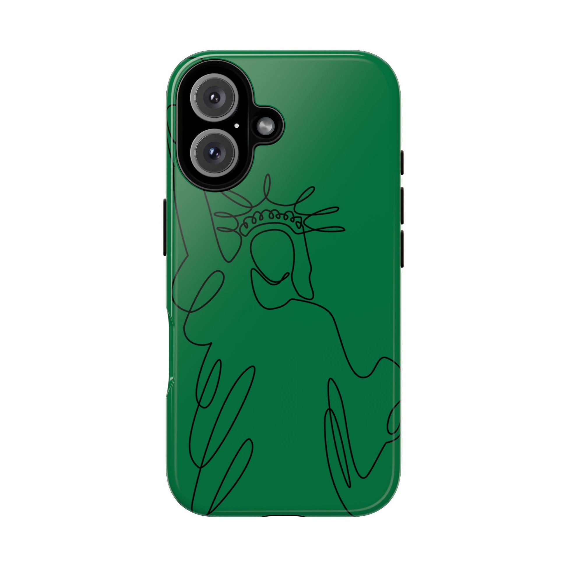 Stylish Phone Case with Statue of Liberty Design, Tough Cases for iPhone, Unique Gift for Travelers, Green Phone Cover, Artistic Cell [...]