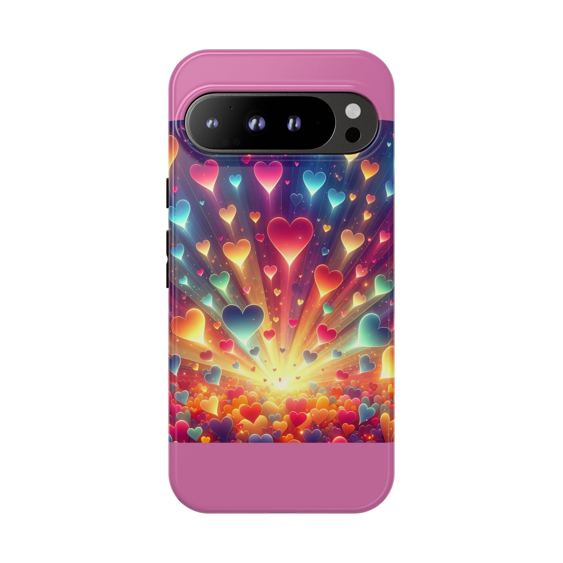 Colorful Love Phone Case, Heart Design, Cute Gift, Smartphone Accessory, Valentine's Day, Birthday Present, Colorful Hearts