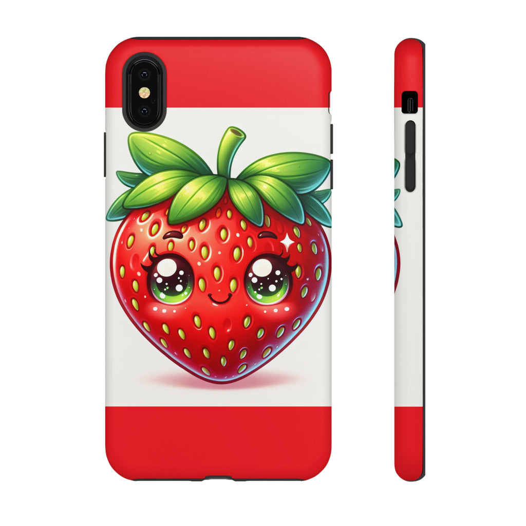 Cute Strawberry iPhone Case, Tough Phone Cases, Stylish Accessories, Fun Design for Kids and Adults, Perfect Gift for All Occasions
