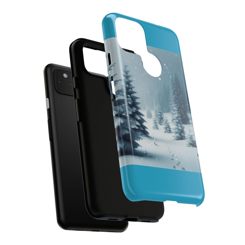 Winter Forest Phone Case, Tough Cases for iPhone, Snowy Landscape Design, Nature Lover Gift, Holiday Accessories