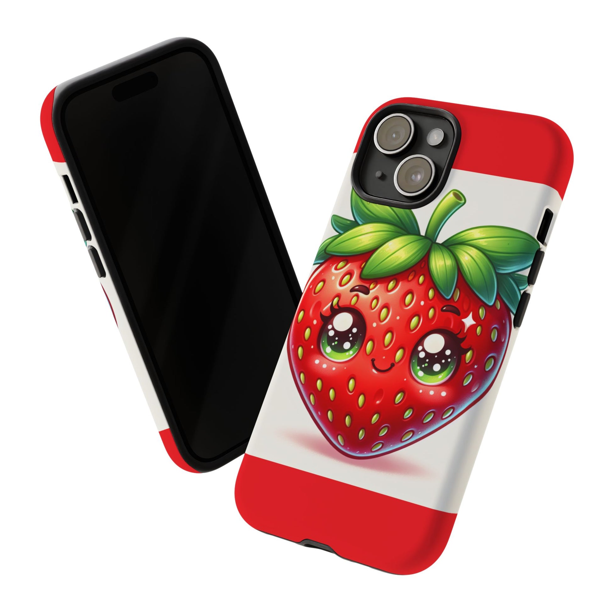Cute Strawberry iPhone Case, Tough Phone Cases, Stylish Accessories, Fun Design for Kids and Adults, Perfect Gift for All Occasions