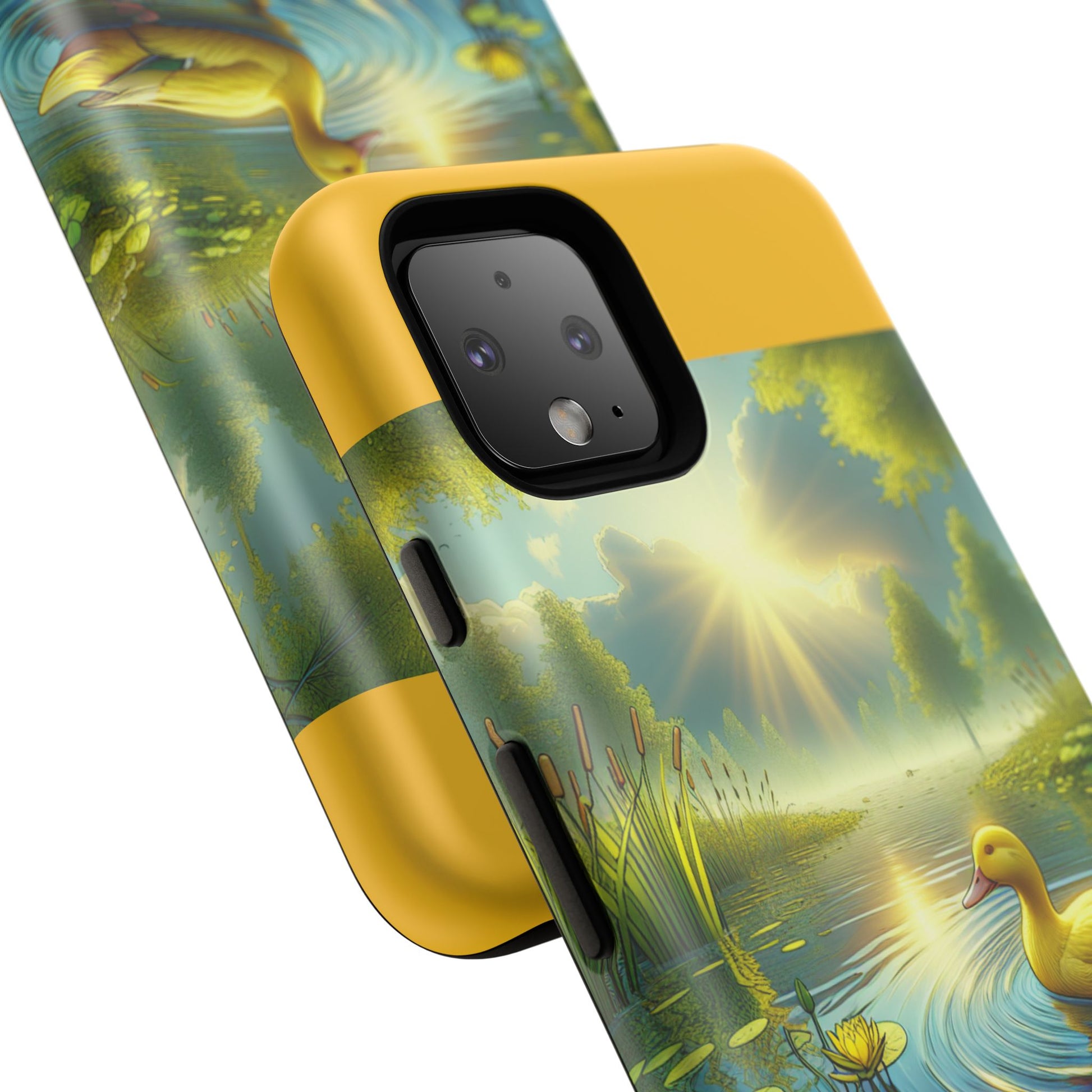 Beautiful Duck Pond Phone Case, Nature Lover Gift, Tough Case, Springtime Accessory, Eco-Friendly Phone Cover, Vibrant Artwork