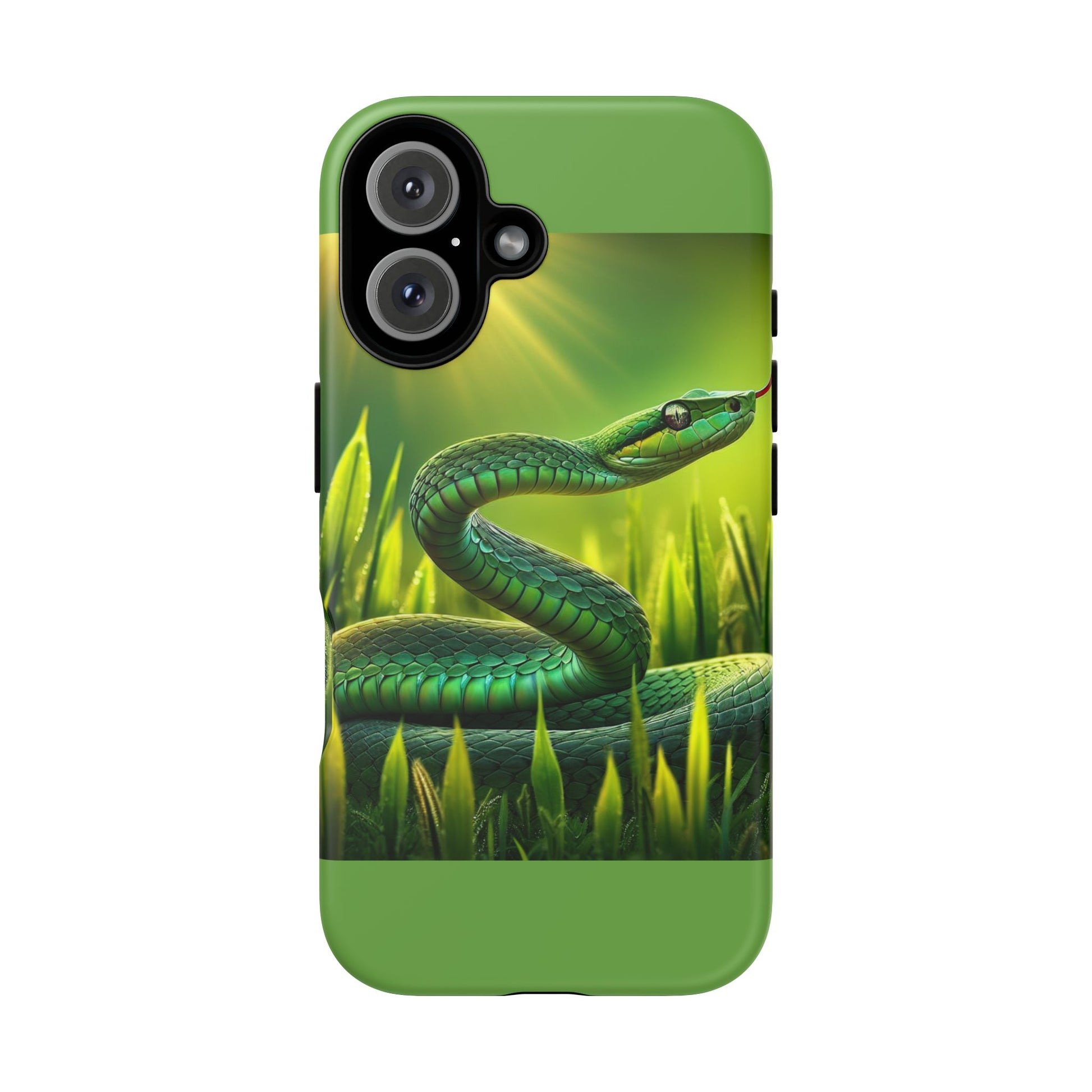 Green Snake Phone Case, Tough Cases, Wildlife Phone Cover, Nature Lover Gift, Eco-Friendly Accessory, Unique Phone Protection