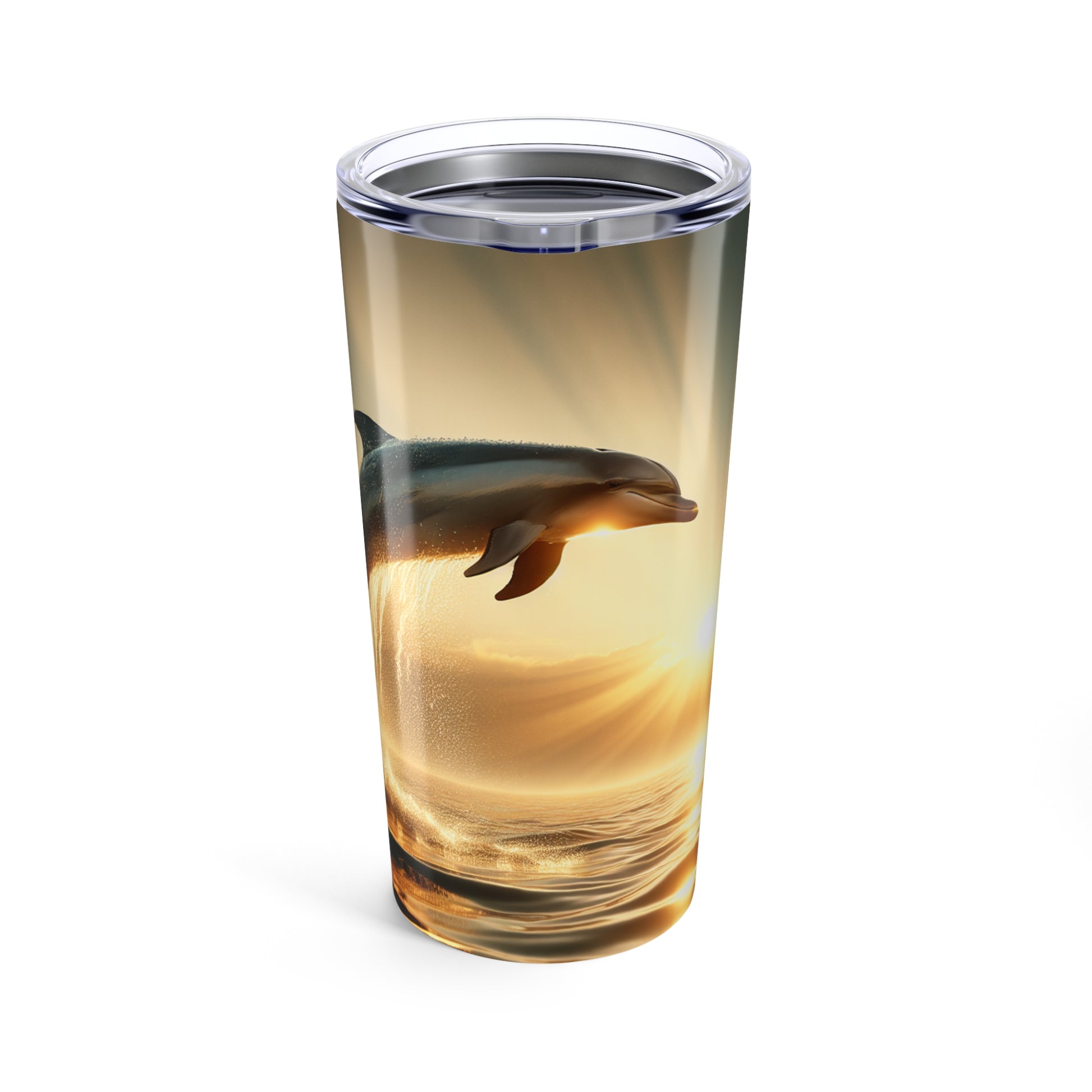 Dolphin Sunset Tumbler | 20oz Insulated Drinkware | Beach Lover Gifts, Ocean Theme, Travel Mug, Summer Vibes, Nautical Decor