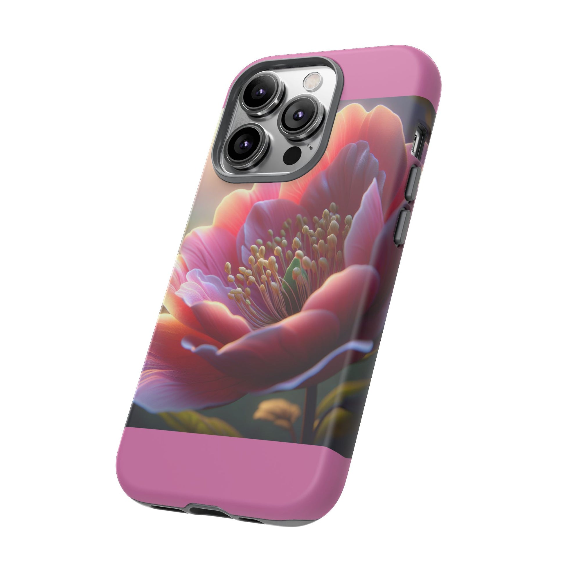 Pink Floral Phone Case, Tough Cases, Floral Design, Phone Accessory Gift, Nature Inspired, Trendy Tech Case