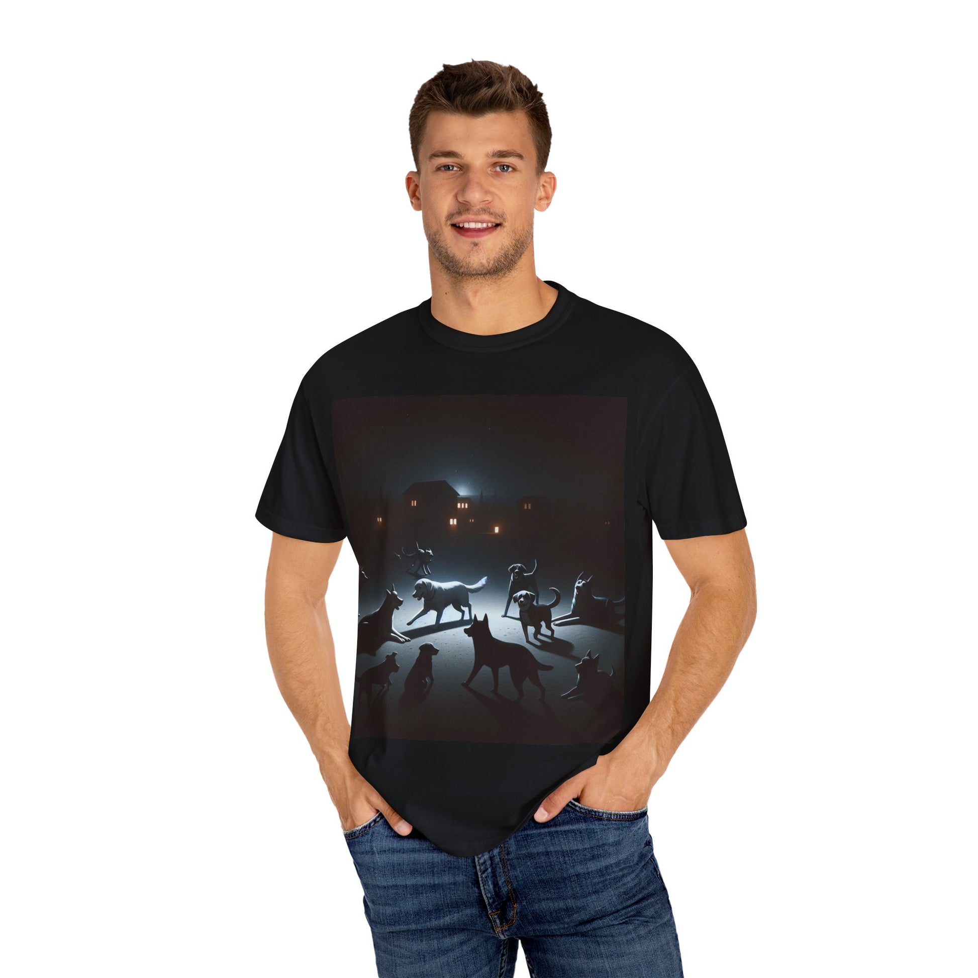 Mystical Night Dogs T-Shirt | Unisex Garment-Dyed Tee, Casual Shirt for Dog Lovers, Gift for Pet Owners, Animal Lover Apparel, [...]