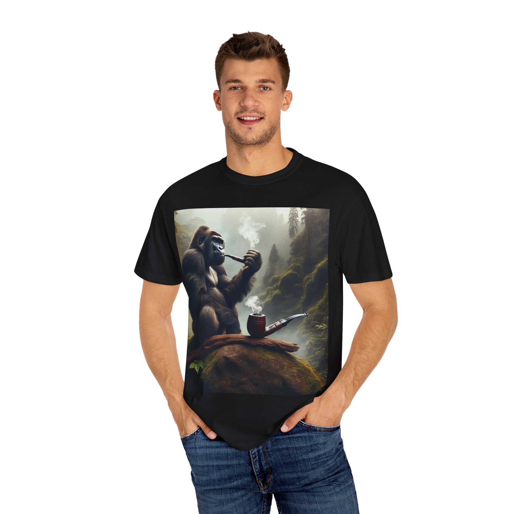 Chill Gorilla Tee - Unisex Garment-Dyed T-shirt, Unique Graphic Tee, Casual Wear, Birthday Gift, Eco-friendly Apparel