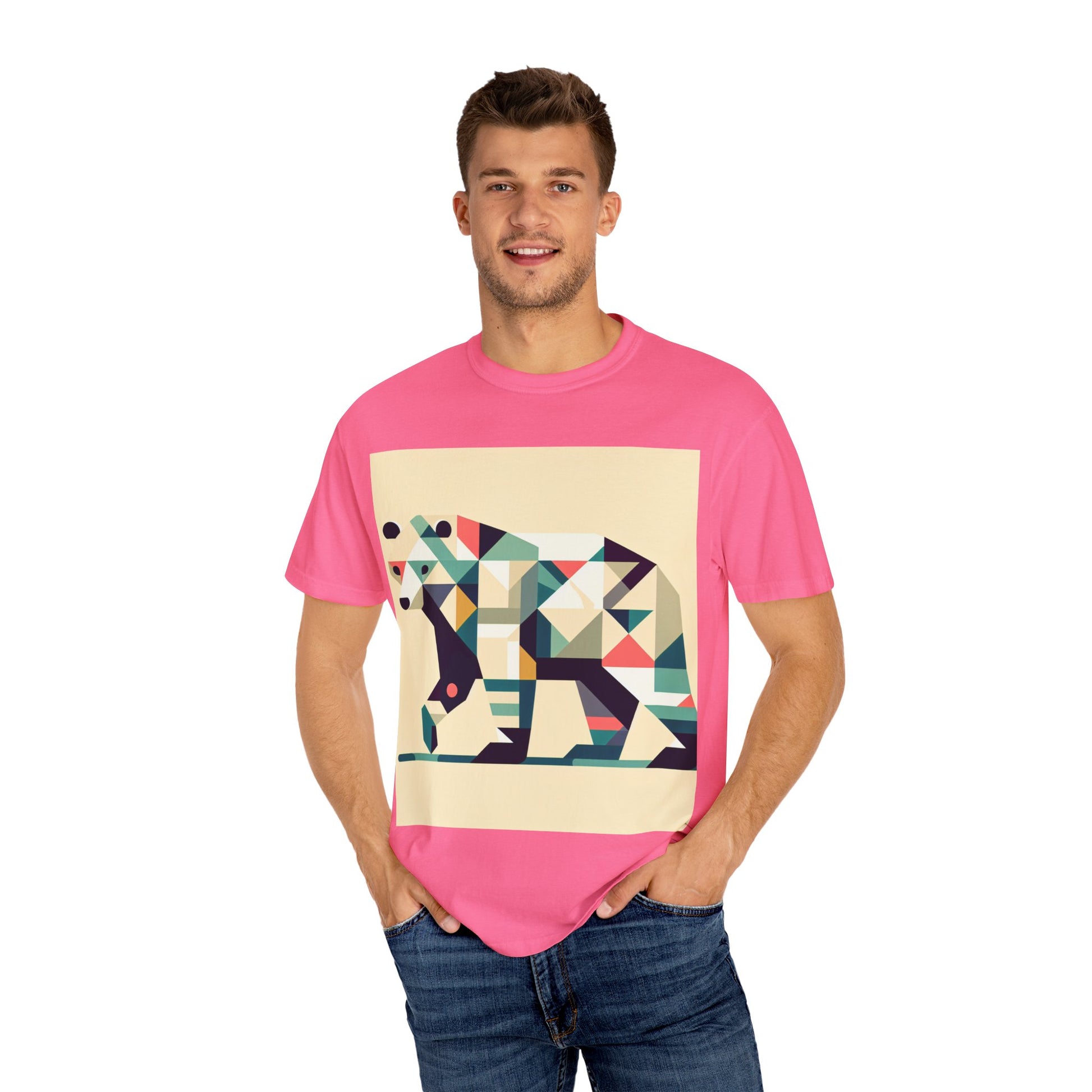 Geometric Bear T-Shirt, Artistic Tee, Unisex Graphic Shirt, Wildlife Apparel, Nature Lover Gift, Casual Wear
