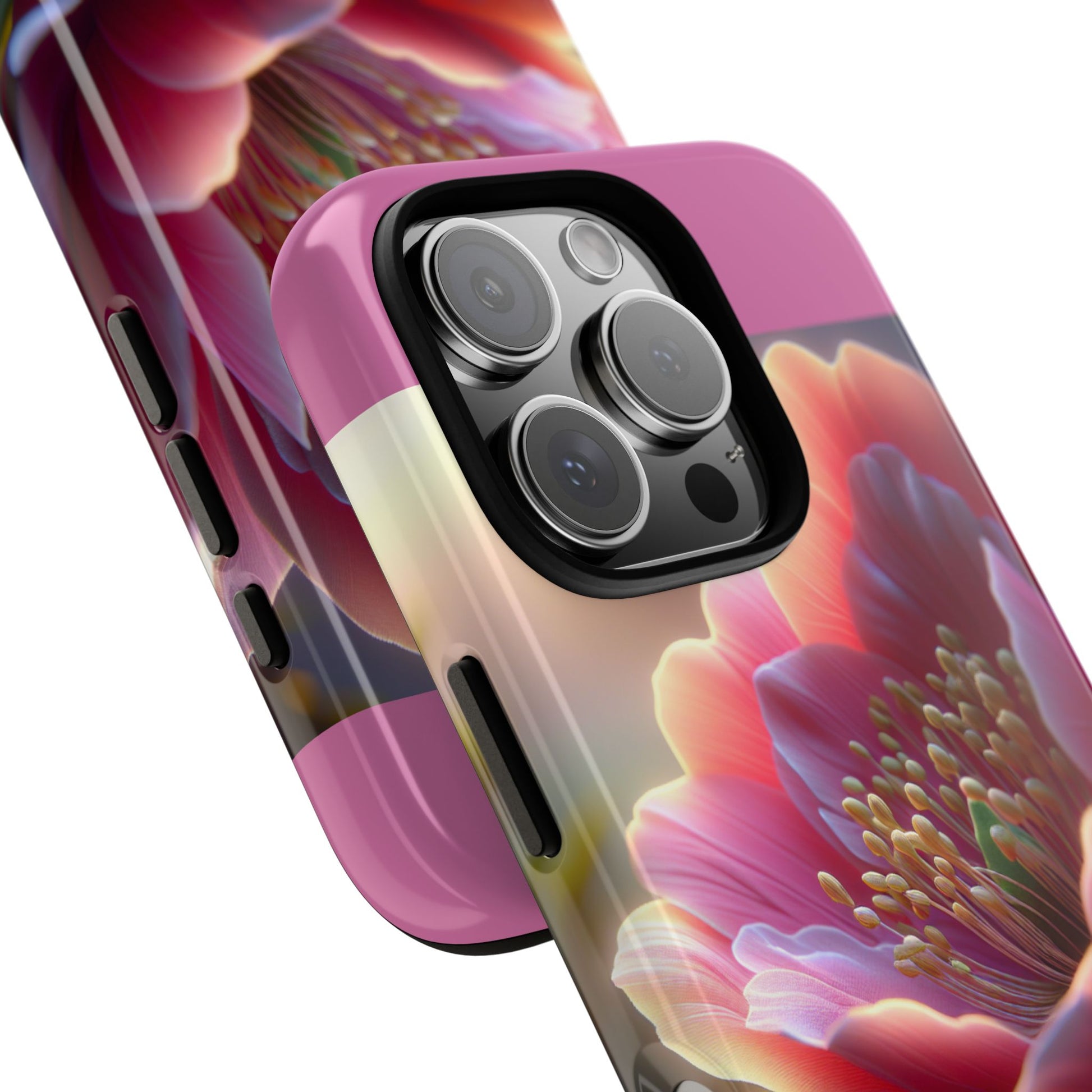 Pink Floral Phone Case, Tough Cases, Floral Design, Phone Accessory Gift, Nature Inspired, Trendy Tech Case