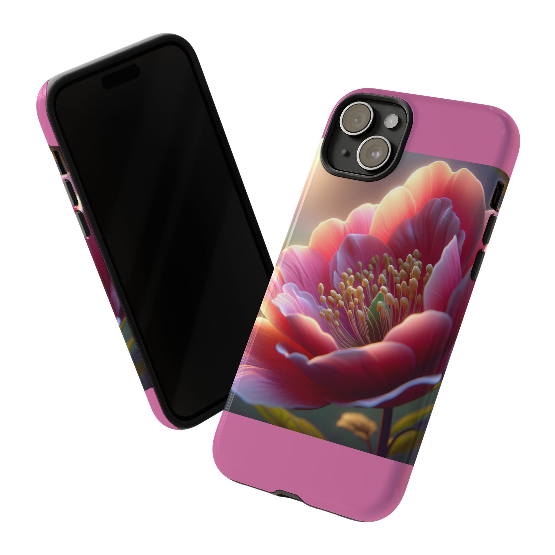 Pink Floral Phone Case, Tough Cases, Floral Design, Phone Accessory Gift, Nature Inspired, Trendy Tech Case