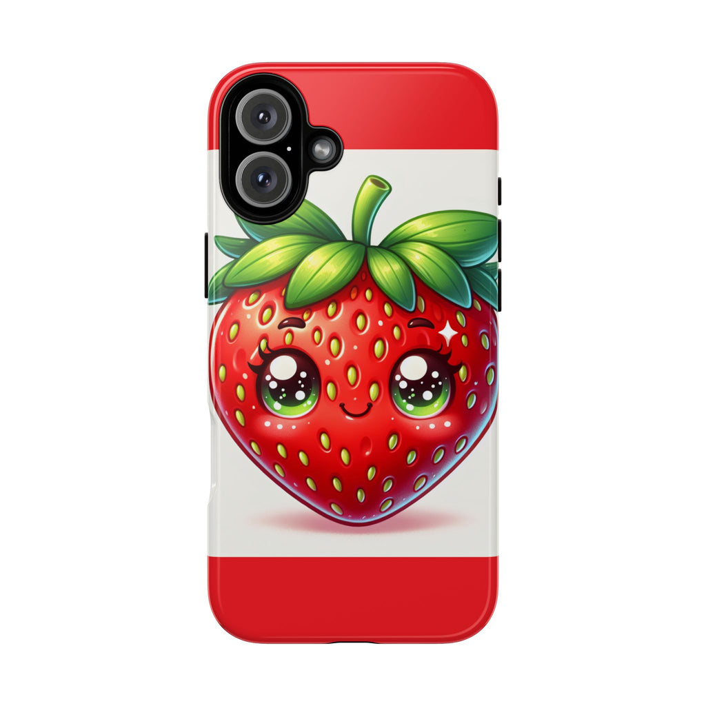 Cute Strawberry iPhone Case, Tough Phone Cases, Stylish Accessories, Fun Design for Kids and Adults, Perfect Gift for All Occasions