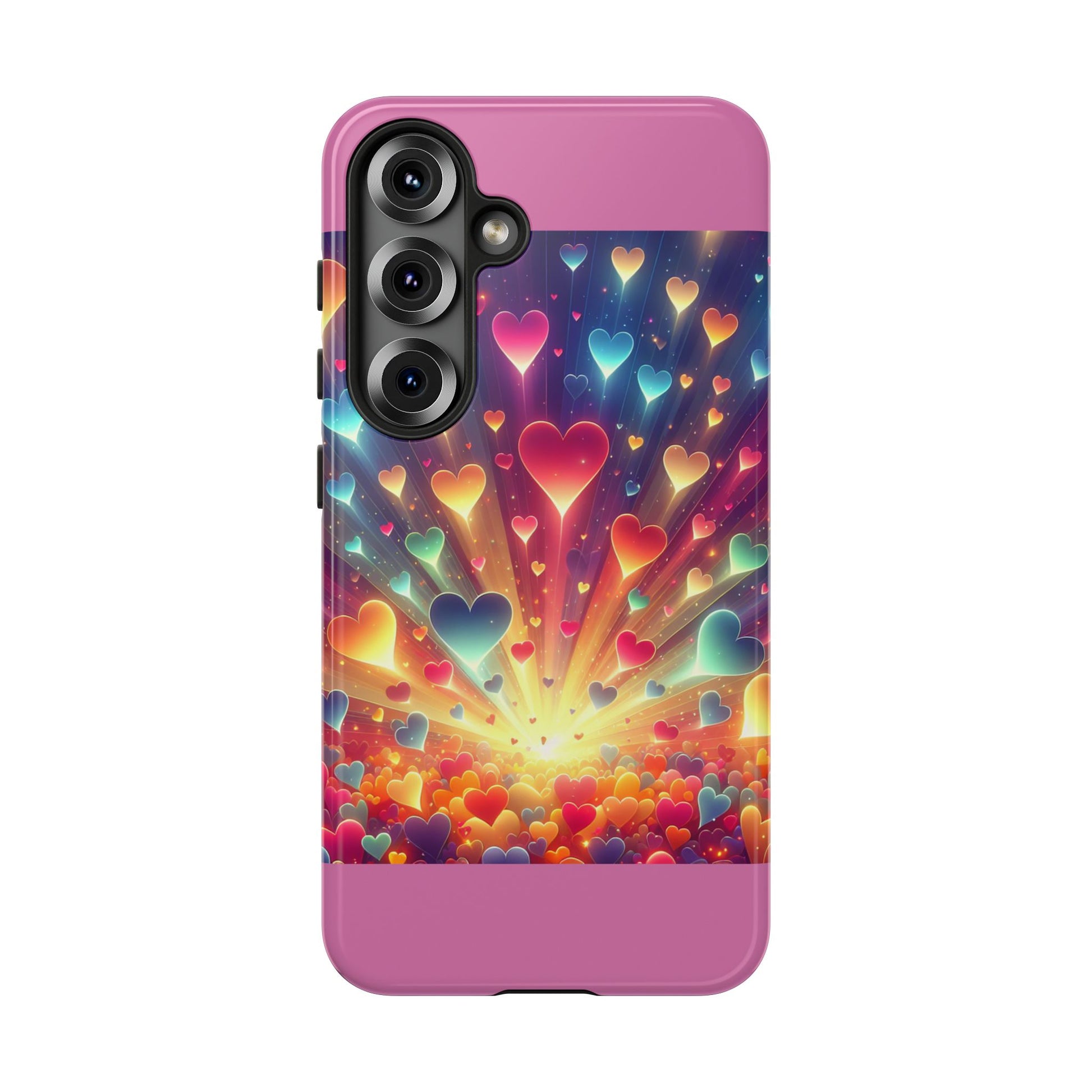 Colorful Love Phone Case, Heart Design, Cute Gift, Smartphone Accessory, Valentine's Day, Birthday Present, Colorful Hearts