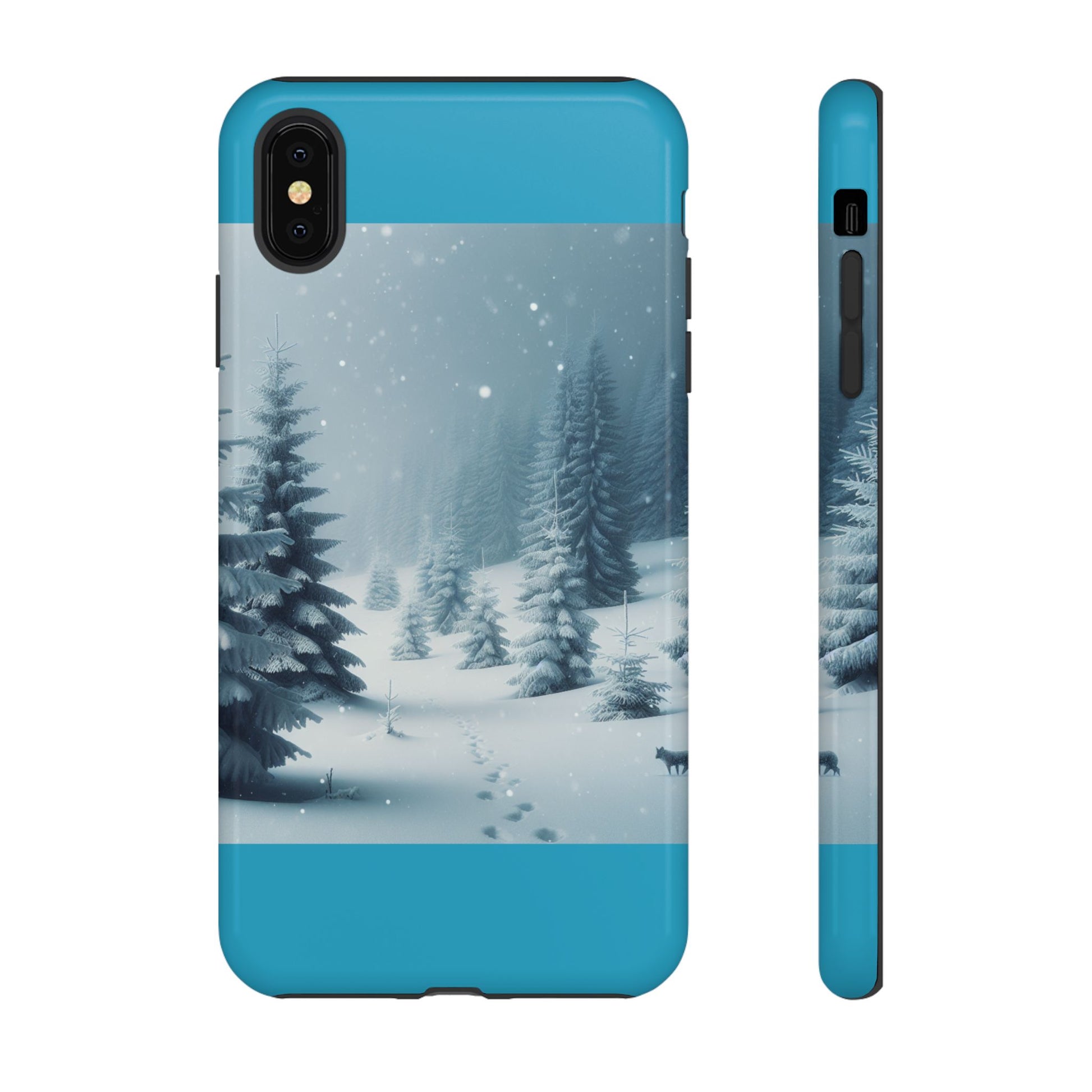 Winter Forest Phone Case, Tough Cases for iPhone, Snowy Landscape Design, Nature Lover Gift, Holiday Accessories