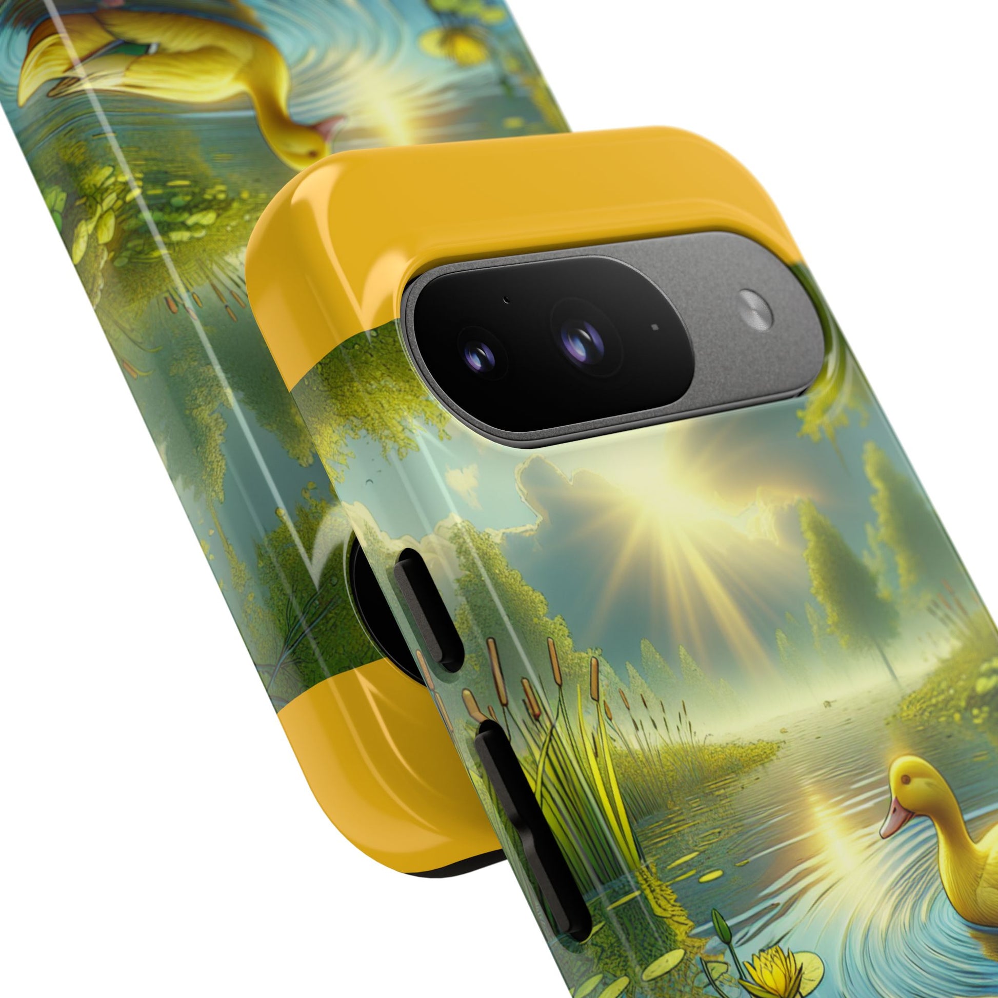 Beautiful Duck Pond Phone Case, Nature Lover Gift, Tough Case, Springtime Accessory, Eco-Friendly Phone Cover, Vibrant Artwork