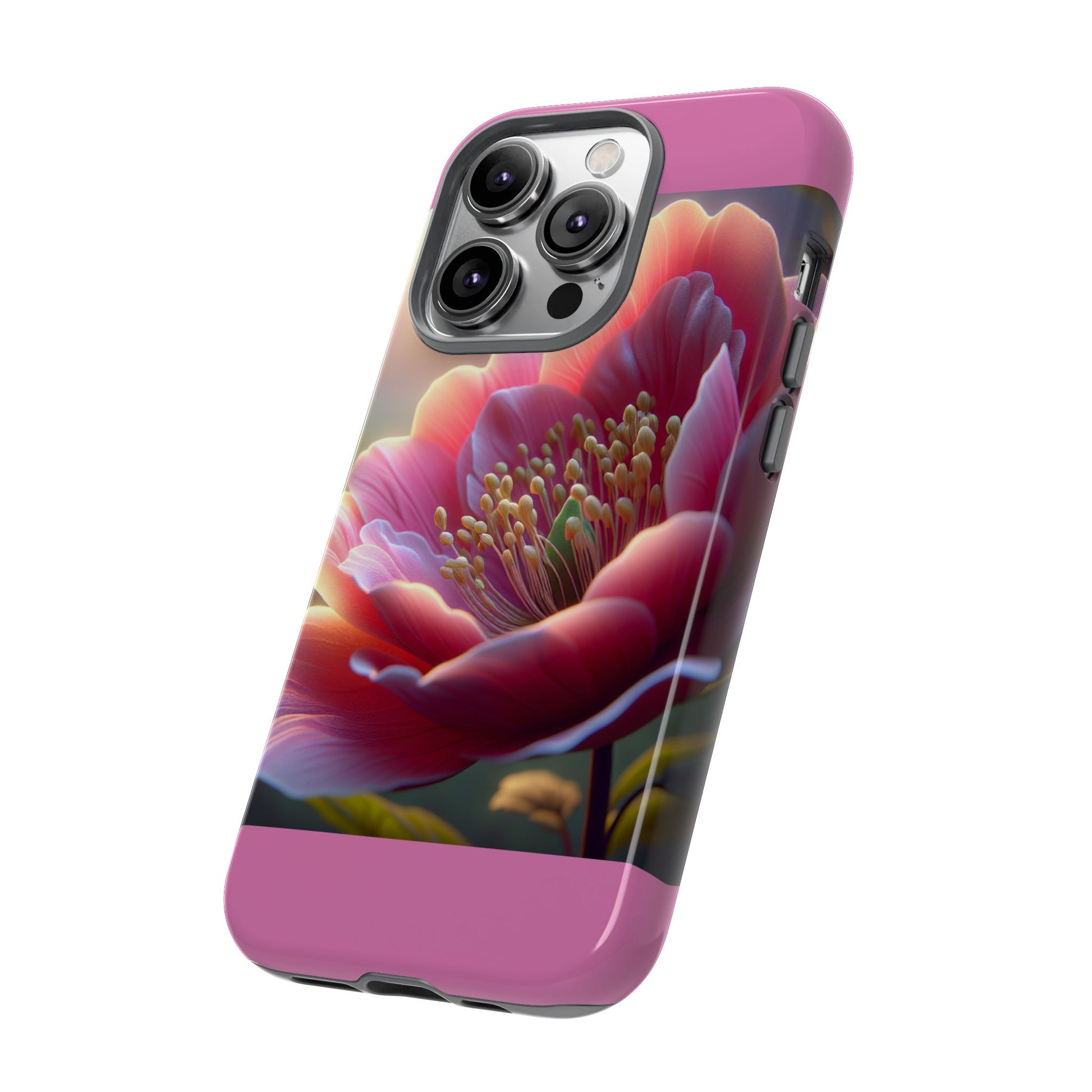 Pink Floral Phone Case, Tough Cases, Floral Design, Phone Accessory Gift, Nature Inspired, Trendy Tech Case
