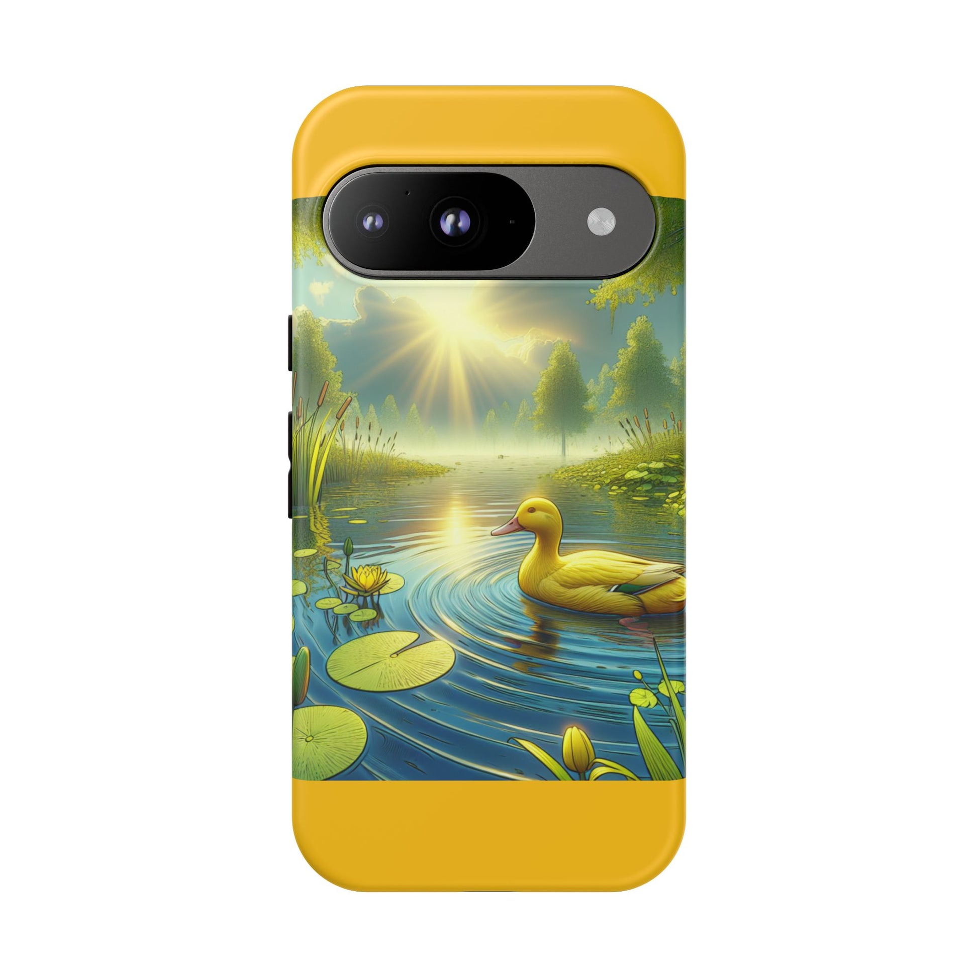 Beautiful Duck Pond Phone Case, Nature Lover Gift, Tough Case, Springtime Accessory, Eco-Friendly Phone Cover, Vibrant Artwork