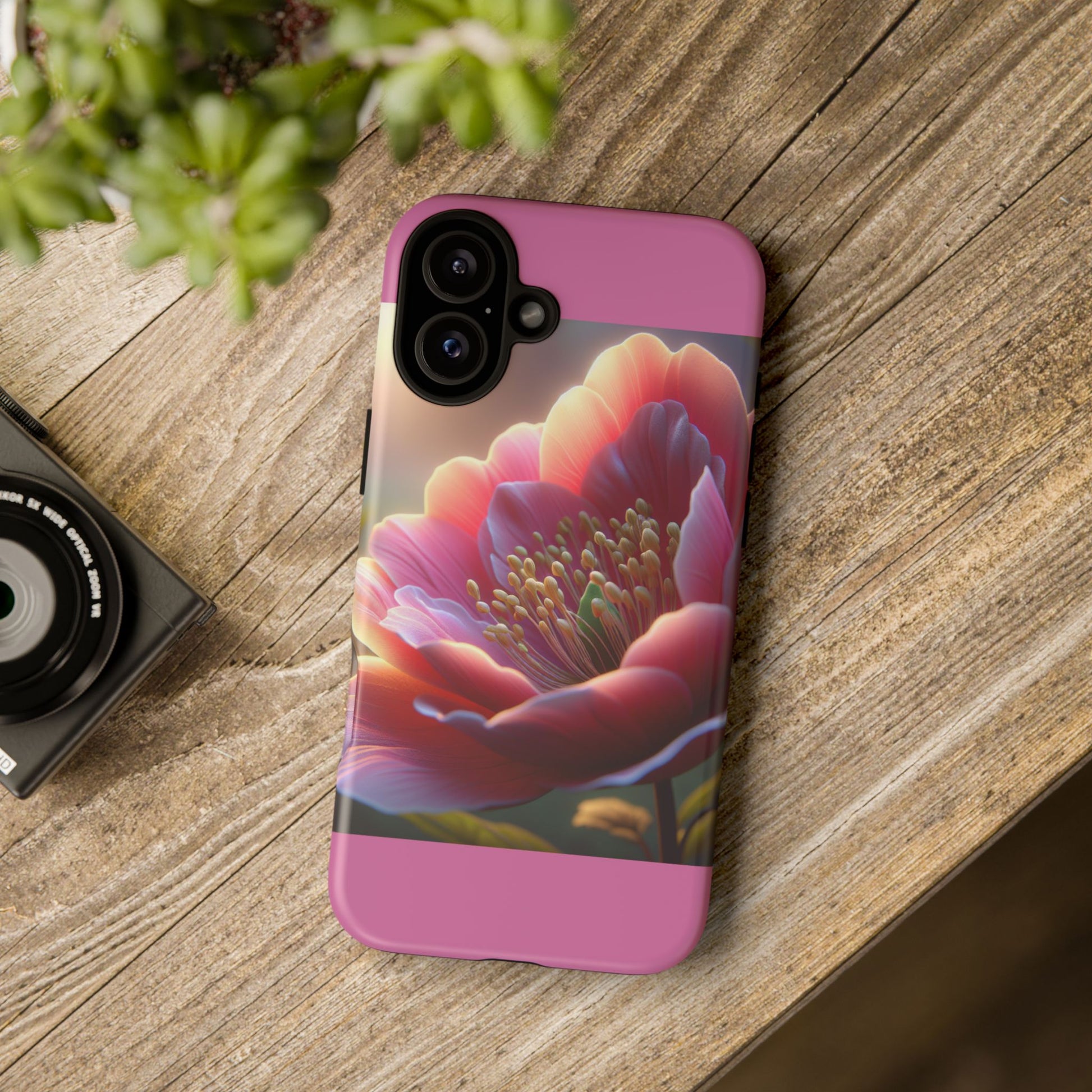 Pink Floral Phone Case, Tough Cases, Floral Design, Phone Accessory Gift, Nature Inspired, Trendy Tech Case