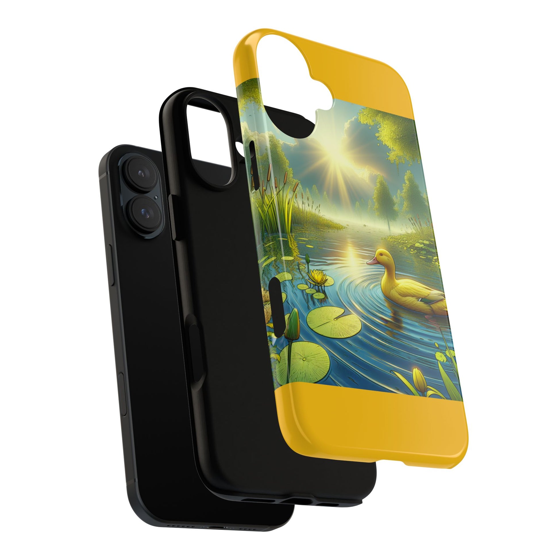 Beautiful Duck Pond Phone Case, Nature Lover Gift, Tough Case, Springtime Accessory, Eco-Friendly Phone Cover, Vibrant Artwork