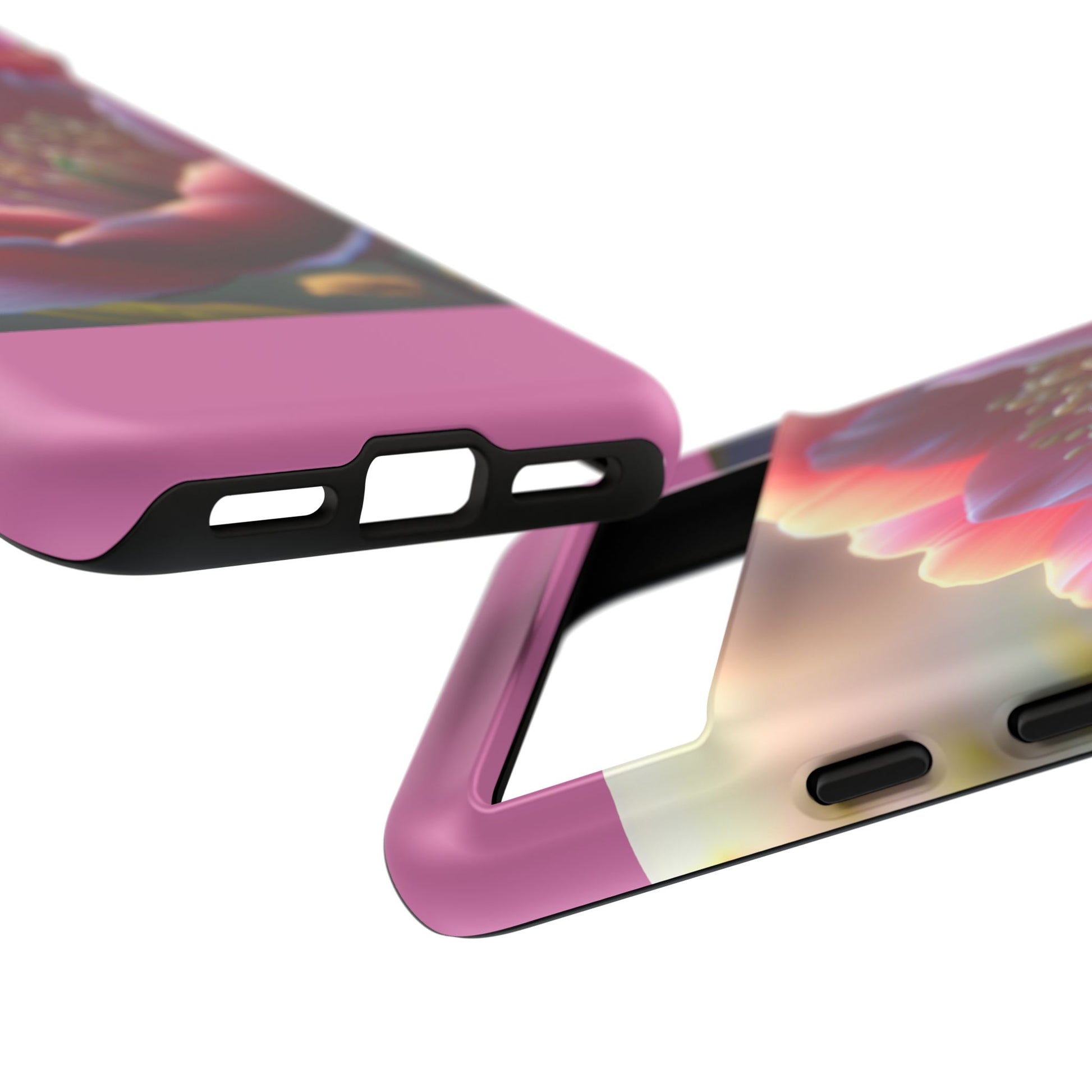 Pink Floral Phone Case, Tough Cases, Floral Design, Phone Accessory Gift, Nature Inspired, Trendy Tech Case