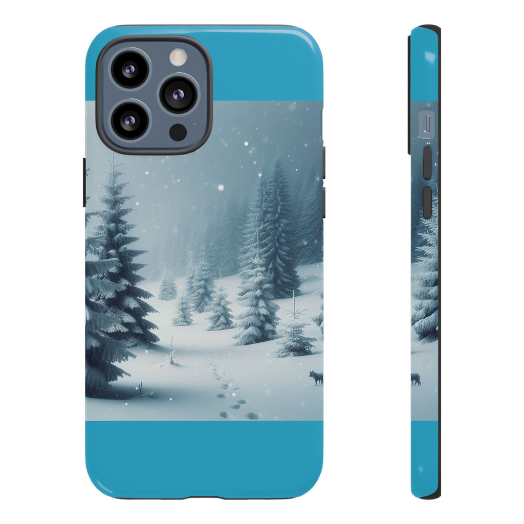 Winter Forest Phone Case, Tough Cases for iPhone, Snowy Landscape Design, Nature Lover Gift, Holiday Accessories