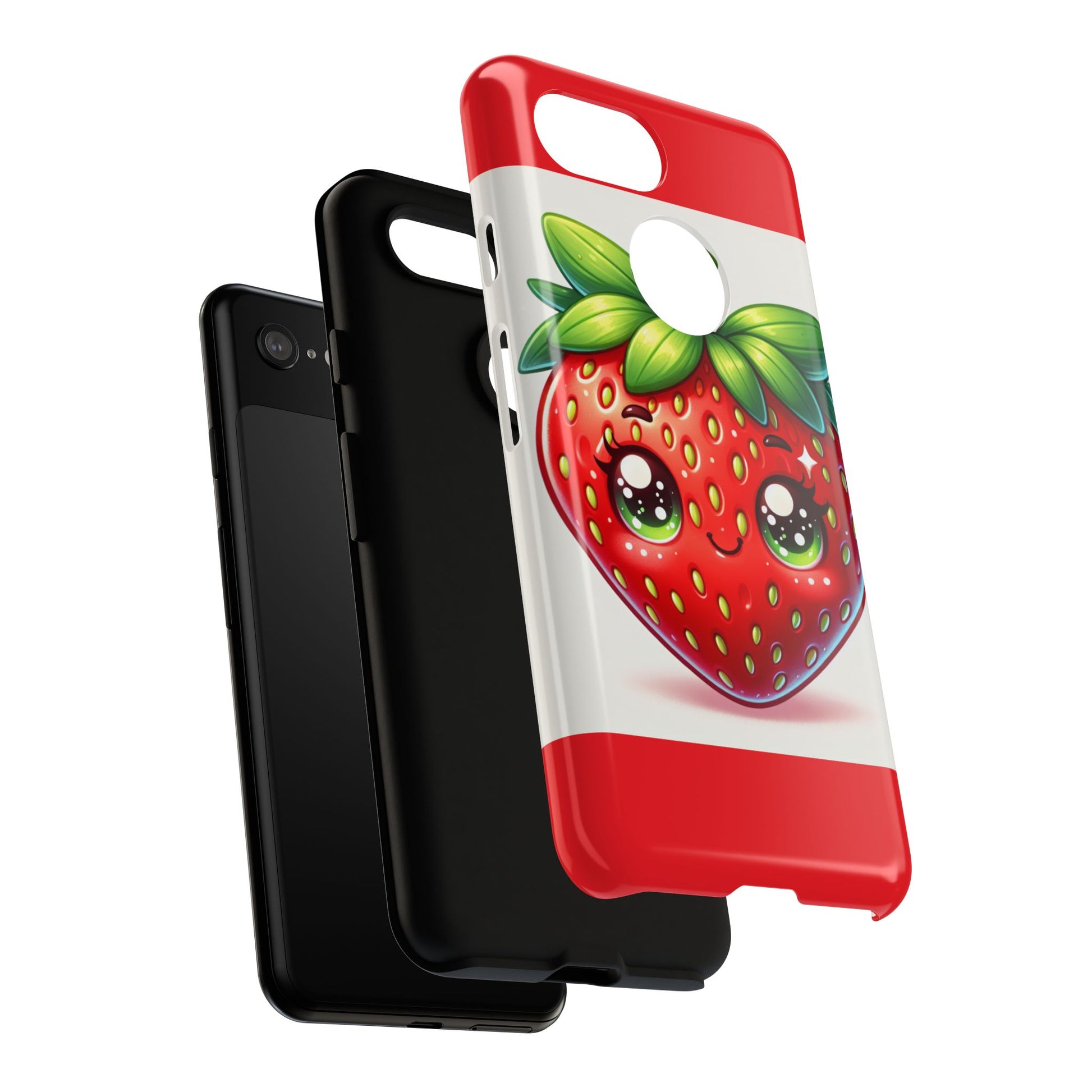 Cute Strawberry iPhone Case, Tough Phone Cases, Stylish Accessories, Fun Design for Kids and Adults, Perfect Gift for All Occasions