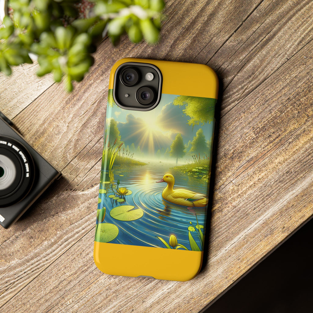 Beautiful Duck Pond Phone Case, Nature Lover Gift, Tough Case, Springtime Accessory, Eco-Friendly Phone Cover, Vibrant Artwork