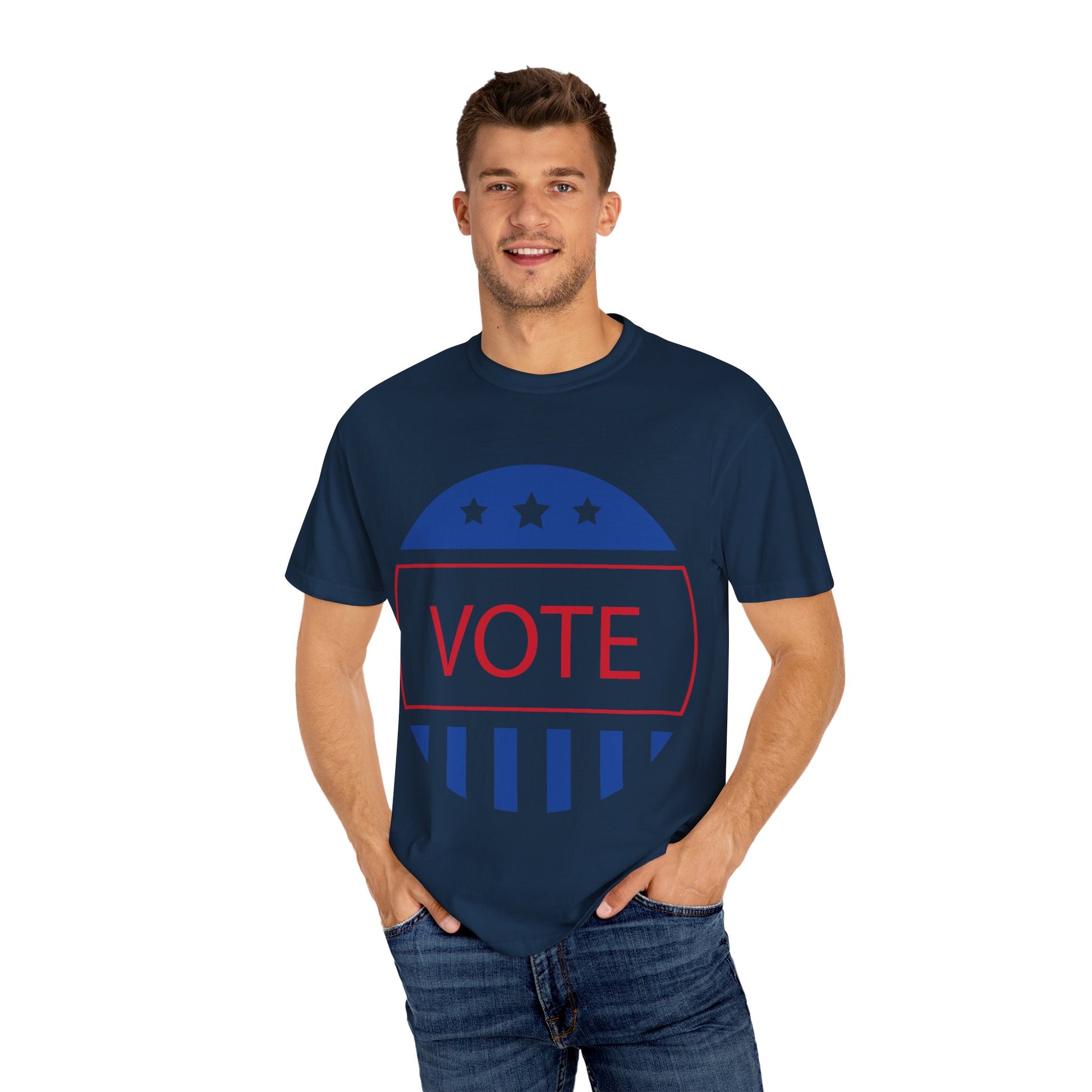 Vote Unisex Garment-Dyed T-shirt, Election Day Apparel, Political Statement Tee, Voting Rights Shirt, Eco-friendly Casual Wear