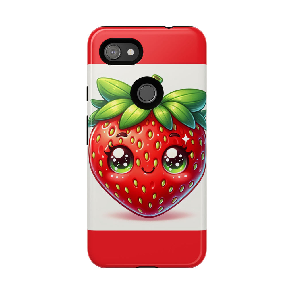 Cute Strawberry iPhone Case, Tough Phone Cases, Stylish Accessories, Fun Design for Kids and Adults, Perfect Gift for All Occasions