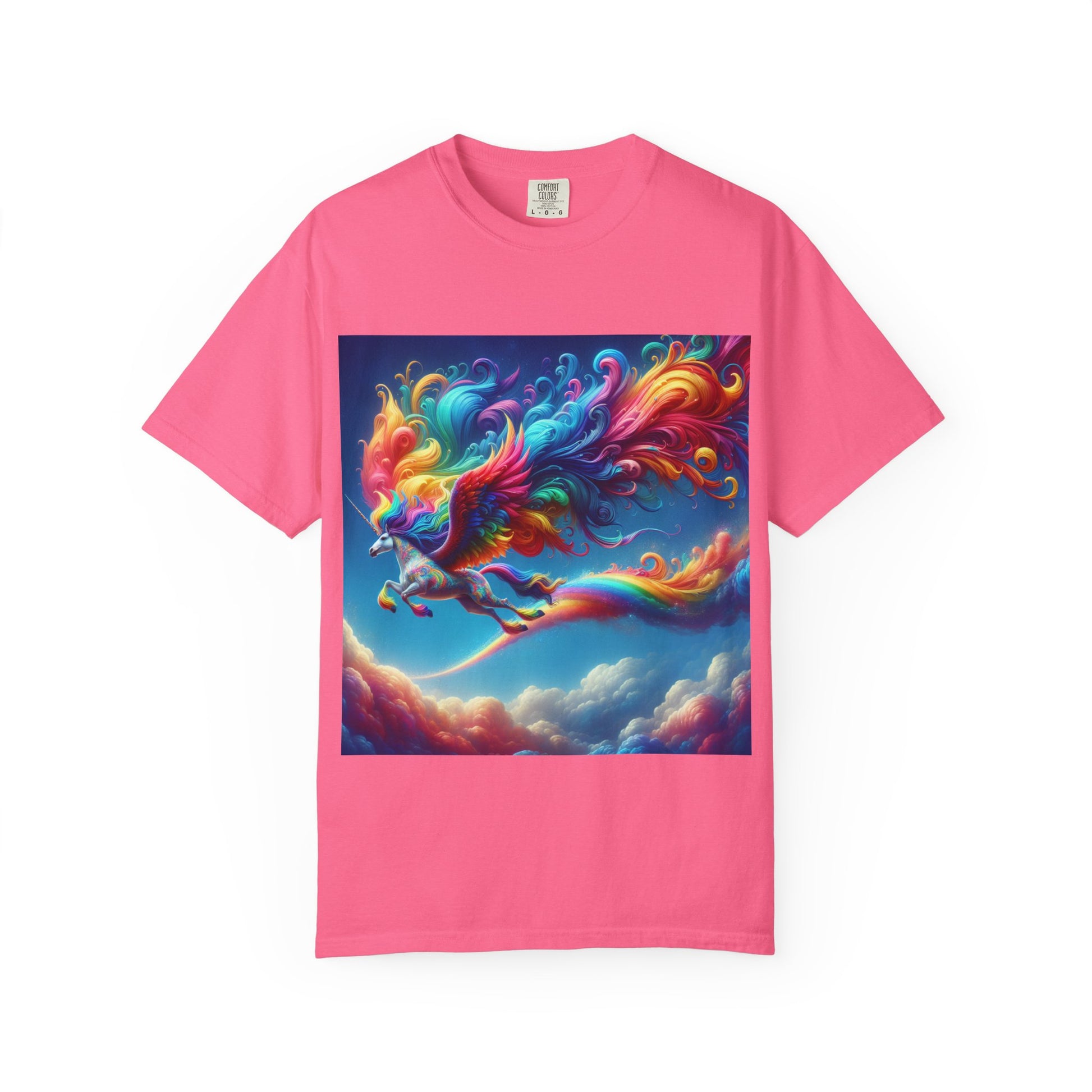 Colorful Unicorn Dream T-Shirt, Unisex Garment-Dyed Tee, Rainbow Fantasy Shirt, Magical Gift, Vibrant Art Apparel