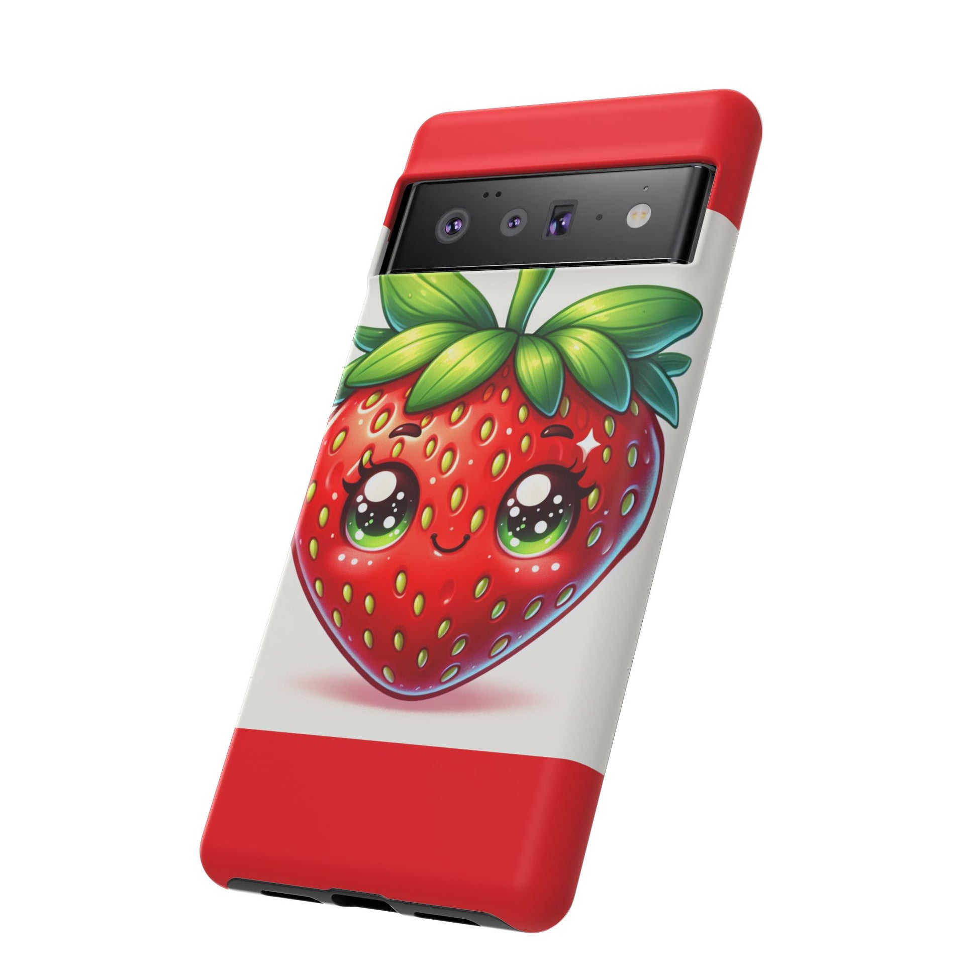 Cute Strawberry iPhone Case, Tough Phone Cases, Stylish Accessories, Fun Design for Kids and Adults, Perfect Gift for All Occasions