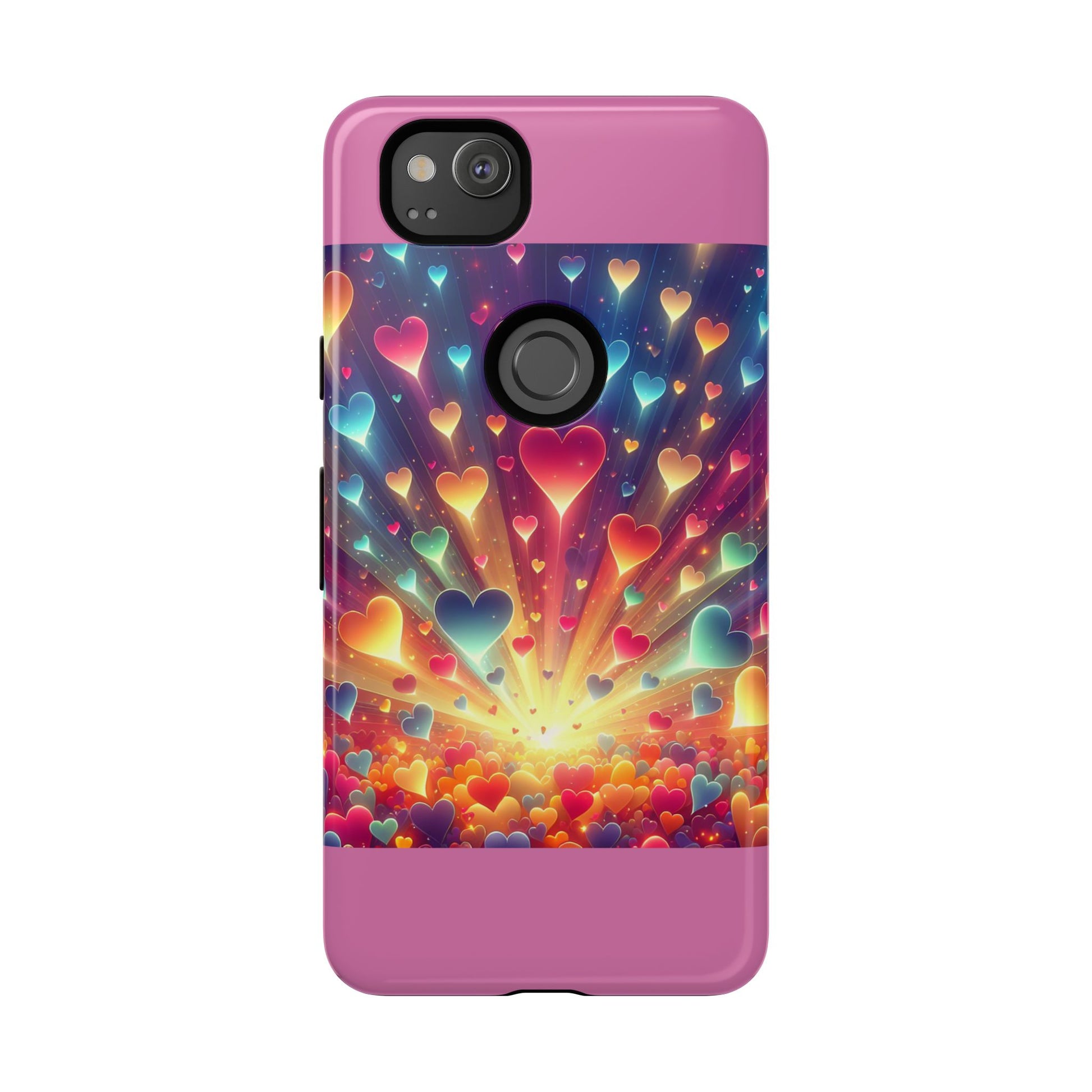 Colorful Love Phone Case, Heart Design, Cute Gift, Smartphone Accessory, Valentine's Day, Birthday Present, Colorful Hearts