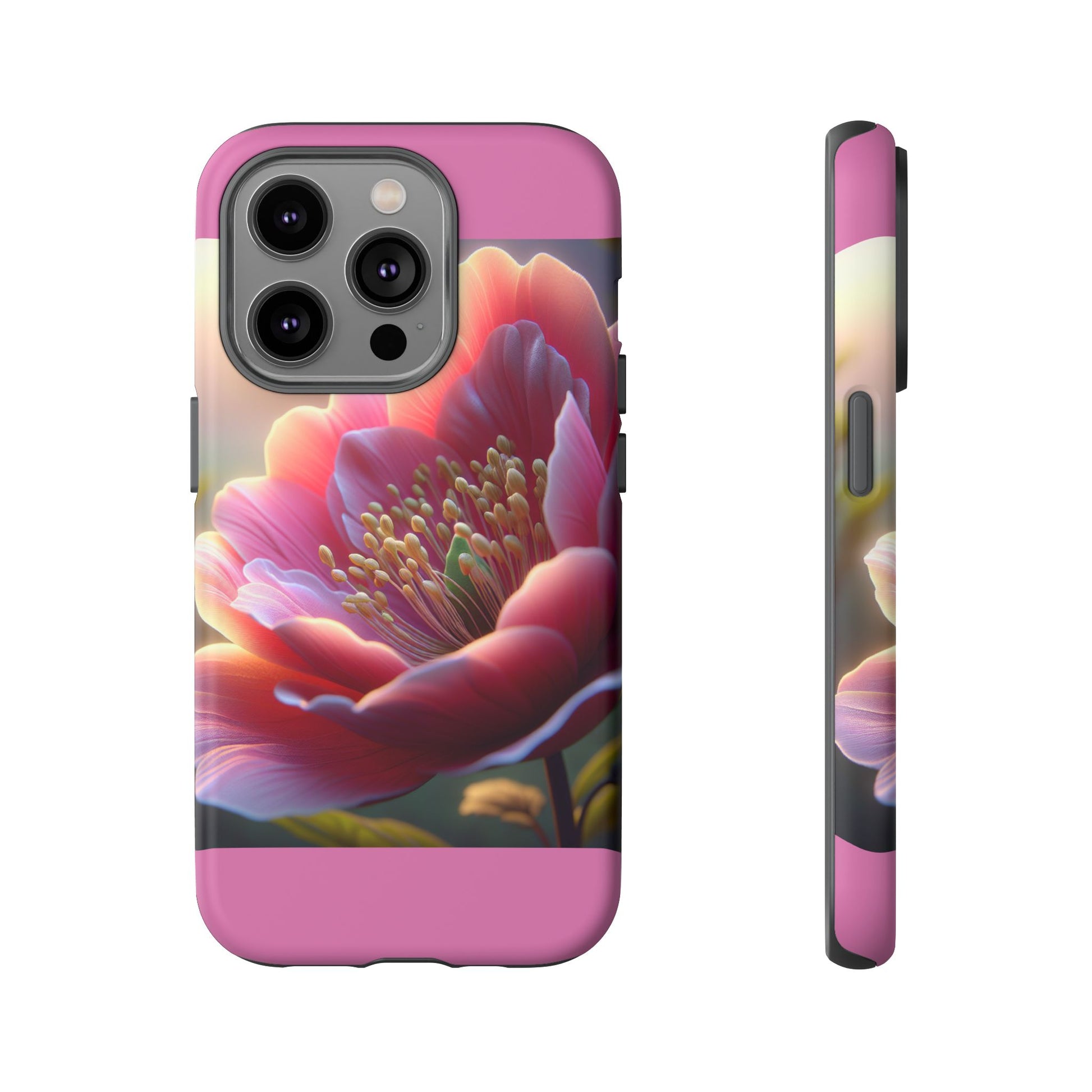 Pink Floral Phone Case, Tough Cases, Floral Design, Phone Accessory Gift, Nature Inspired, Trendy Tech Case