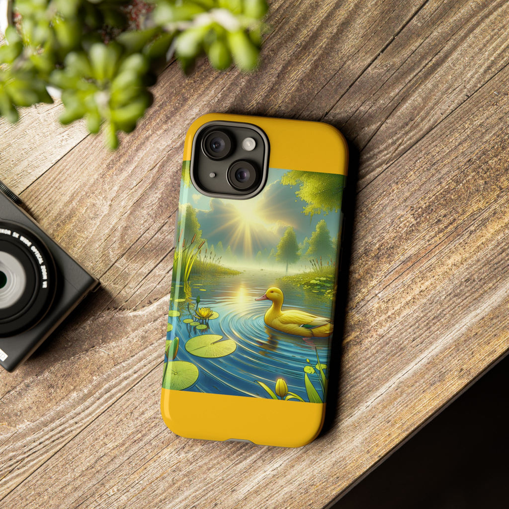 Beautiful Duck Pond Phone Case, Nature Lover Gift, Tough Case, Springtime Accessory, Eco-Friendly Phone Cover, Vibrant Artwork