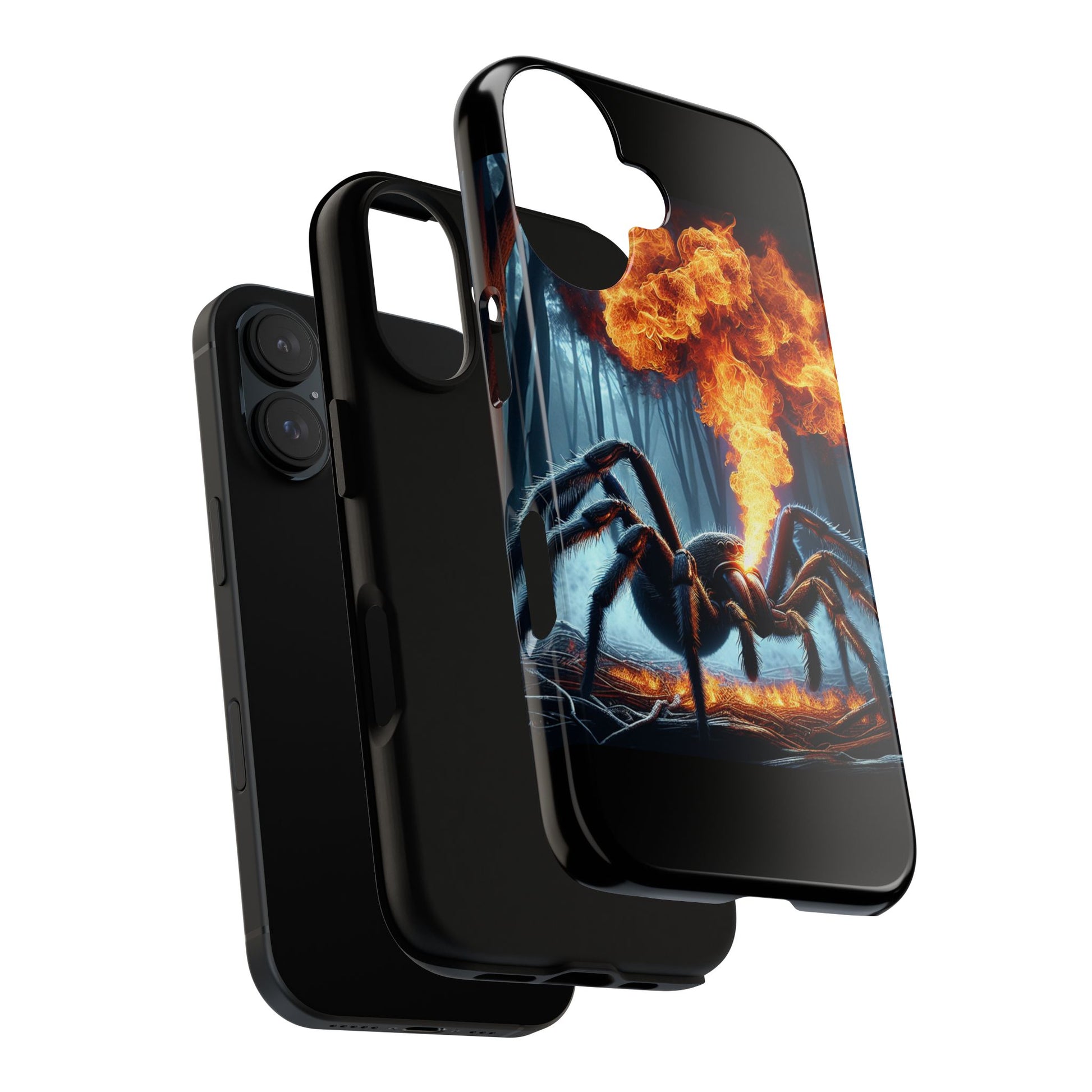 Tough Cases: Fire-Breathing Spider Phone Case, Unique Phone Cover, Halloween Gift, Geeky Accessories, Edgy Style