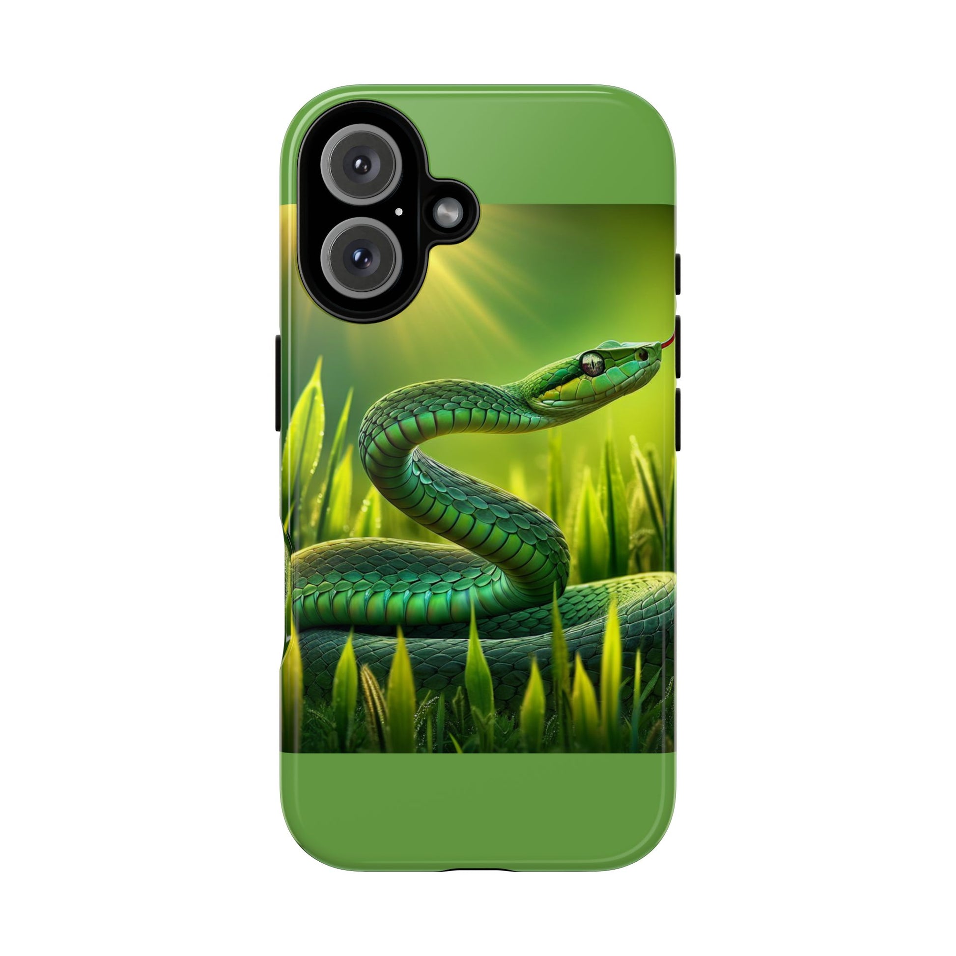 Green Snake Phone Case, Tough Cases, Wildlife Phone Cover, Nature Lover Gift, Eco-Friendly Accessory, Unique Phone Protection