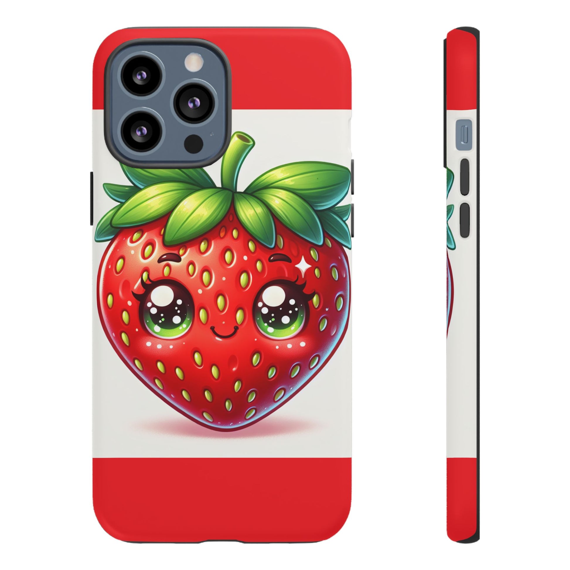 Cute Strawberry iPhone Case, Tough Phone Cases, Stylish Accessories, Fun Design for Kids and Adults, Perfect Gift for All Occasions