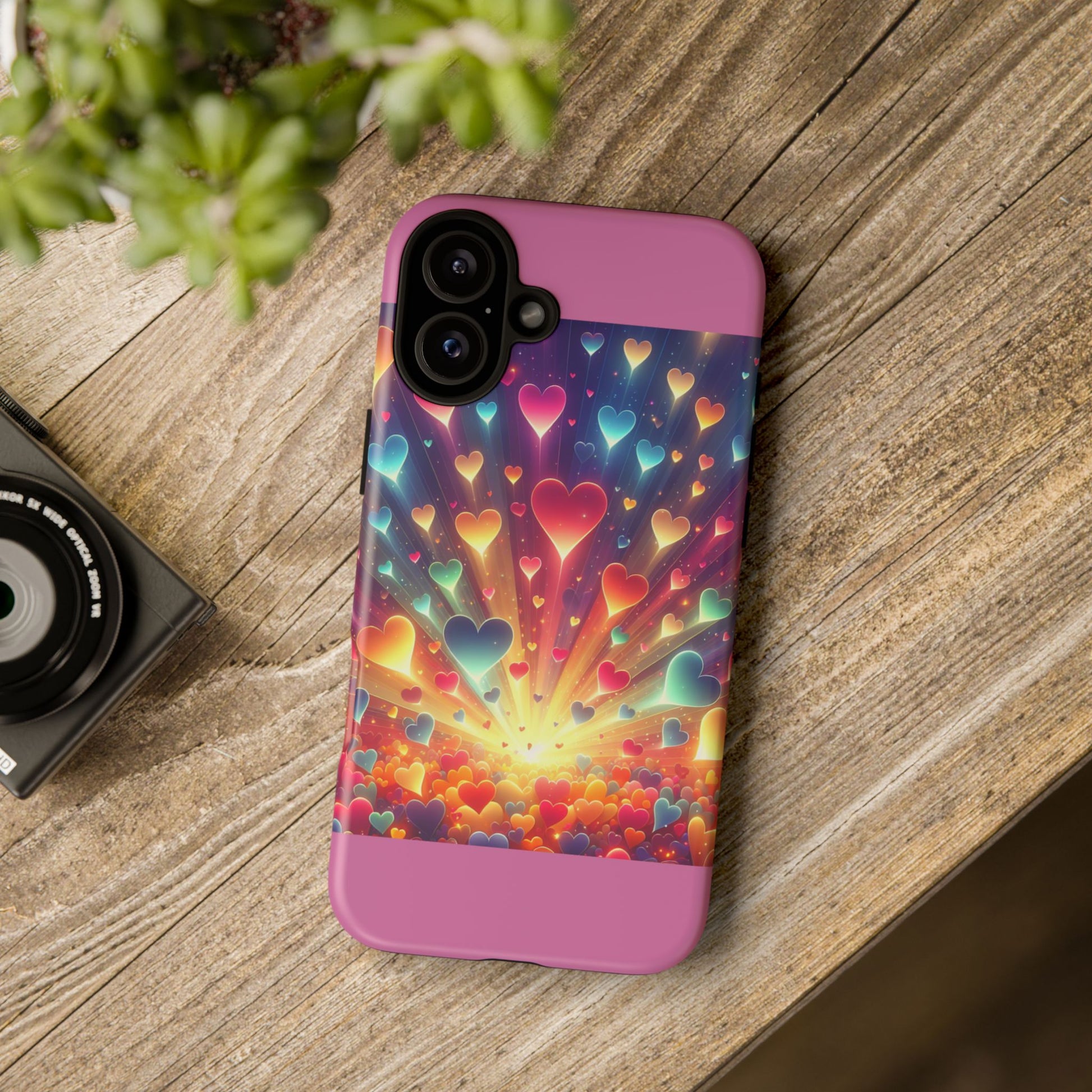 Colorful Love Phone Case, Heart Design, Cute Gift, Smartphone Accessory, Valentine's Day, Birthday Present, Colorful Hearts
