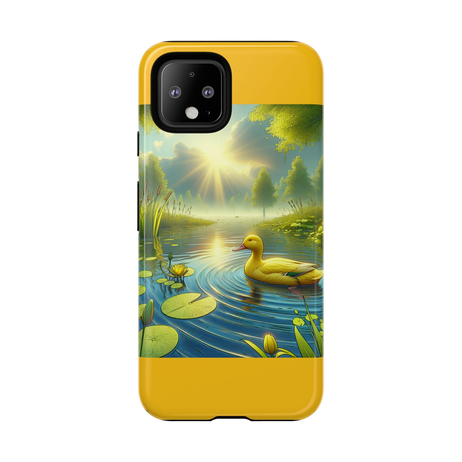 Beautiful Duck Pond Phone Case, Nature Lover Gift, Tough Case, Springtime Accessory, Eco-Friendly Phone Cover, Vibrant Artwork