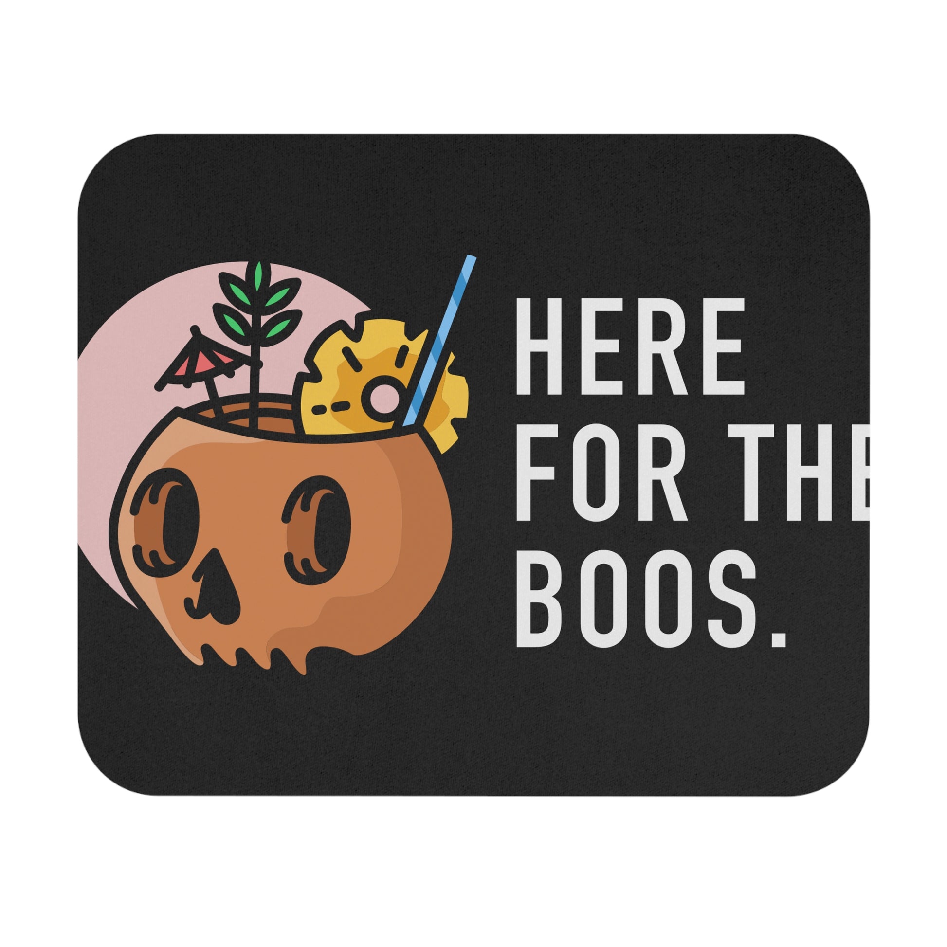 Halloween Mouse Pad - Here for the Boos - Cute Skull Design, Desk Decor, Gamer Gift, Halloween Party Decoration, Witchy Home Office [...]